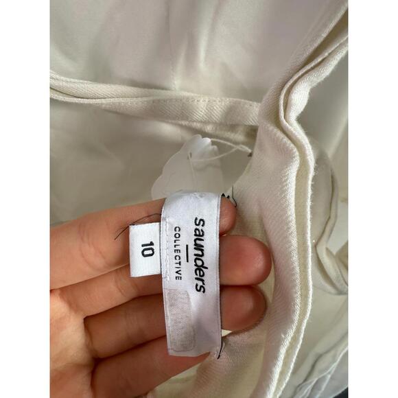 Saunders x RTR White Halter Maxi Dress Size 10 with Stains - Picture 7 of 11